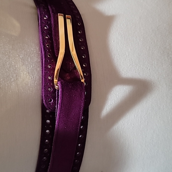 CHARLES JORDAN Purple Suede Belt Bohemian Vintage Southwestern adjustable OSFM - Picture 3 of 16